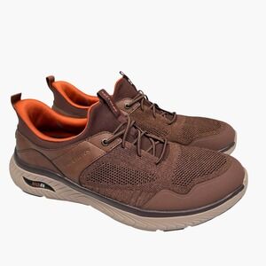 Skechers Slip-ins Arch Fit Mens 13 Extra Wide Brown Hands Free Sneaker 205340WW